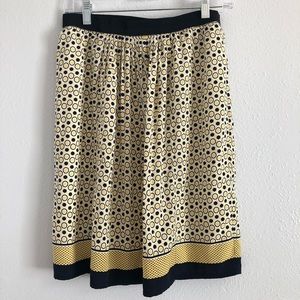 Liz Claiborne Navy Blue & Yellow Skirt Small